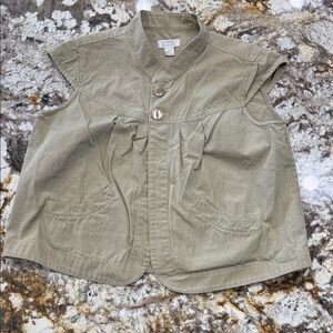 Christopher & Banks Olive Button-Up Vest